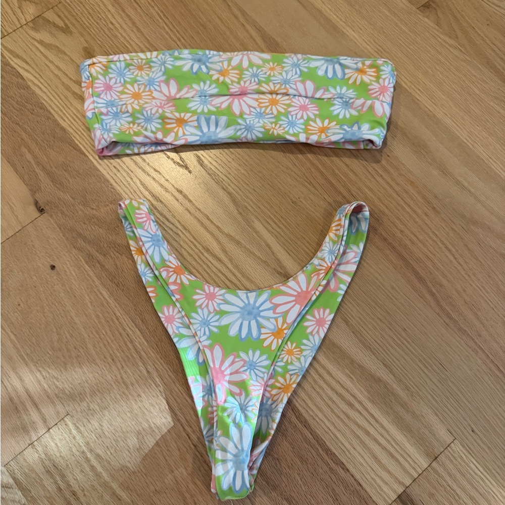 Floral Green Bikini Set